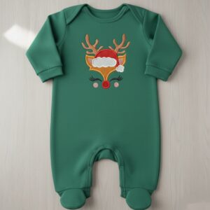 Snowy winter forest deer embroidery design