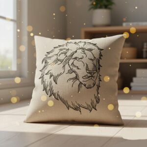 Majestic Lion Face Embroidery