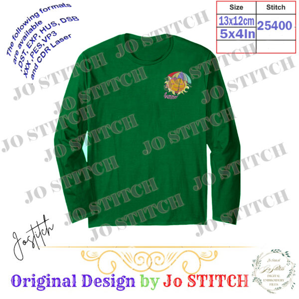 Summer Embroidery Design – INSTANT DOWNLOAD - Image 4