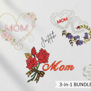 Mom Floral Embroidery – Roses, Hearts & Decorative Designs | Mother’s Day Machine Embroidery File | Instant Digital Download