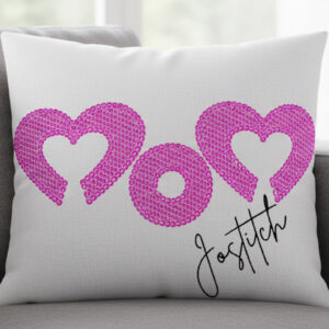 “MOM Sequin Heart Embroidery Pattern – 4 Sizes, Mother’s Day Digital File, Instant Download for DIY Crafts”