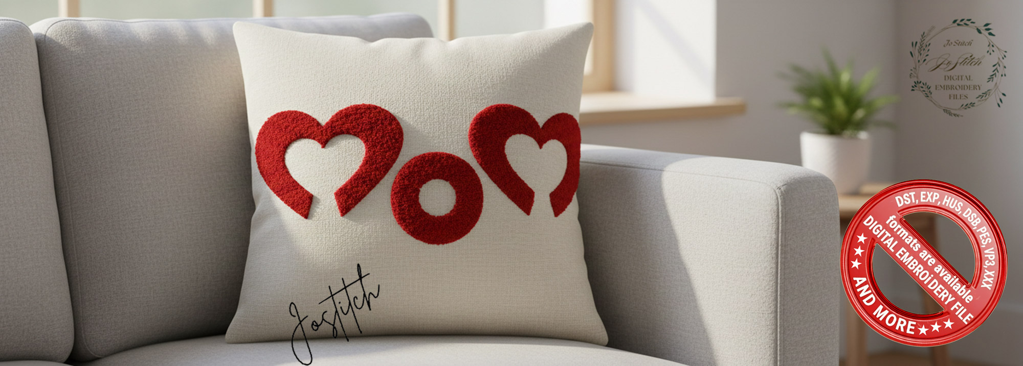 Chenille MOM Heart Embroidery Design – Varsity Style, 4 Sizes (Digital File)