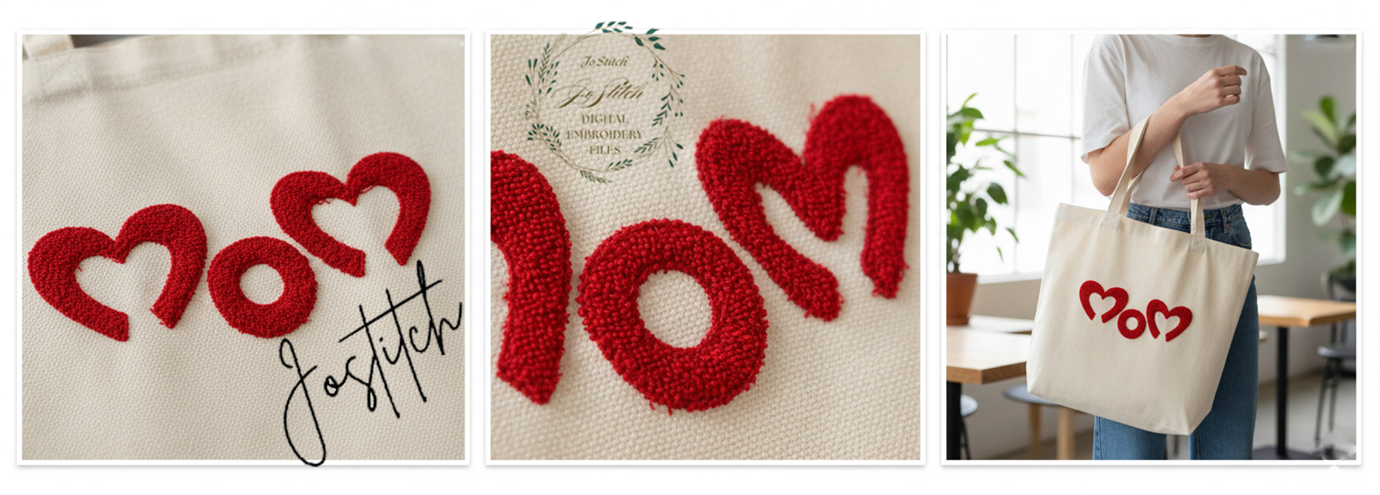 Chenille MOM Heart Embroidery Design – Varsity Style, 4 Sizes (Digital File) - Image 2