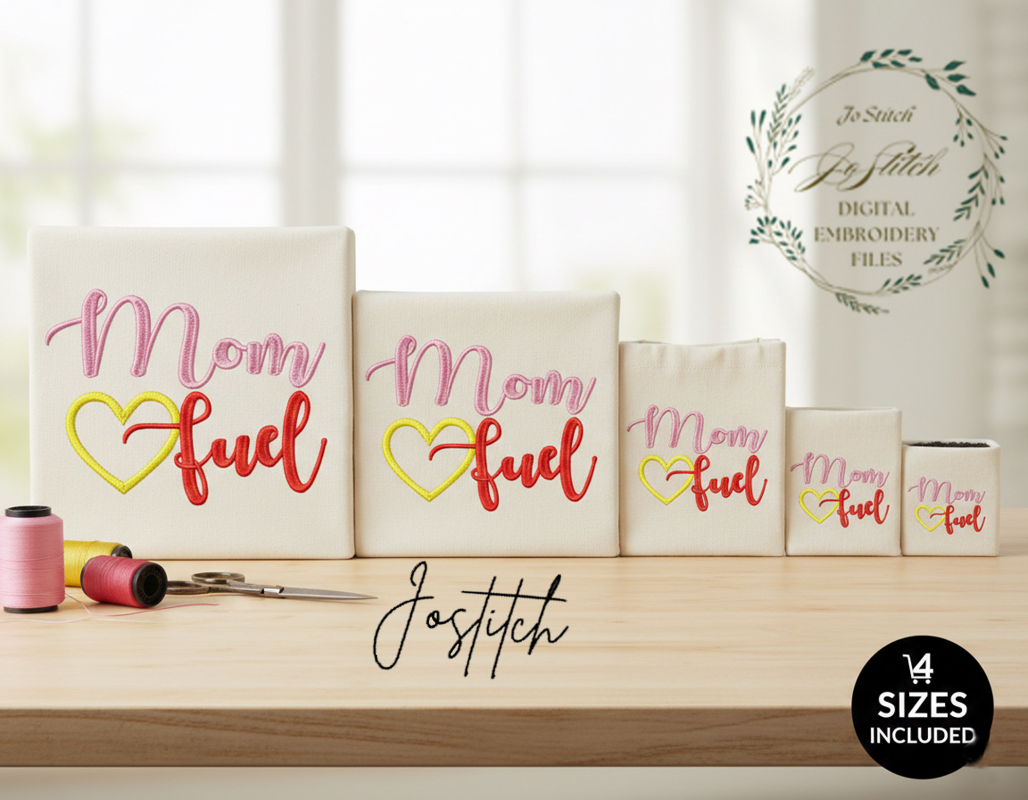 Mom Fuel Embroidery Design – Mama Heart Script Coffee Quote | Mother’s Day Machine Embroidery File | PES, DST, VP3 Instant Digital Download - Image 7