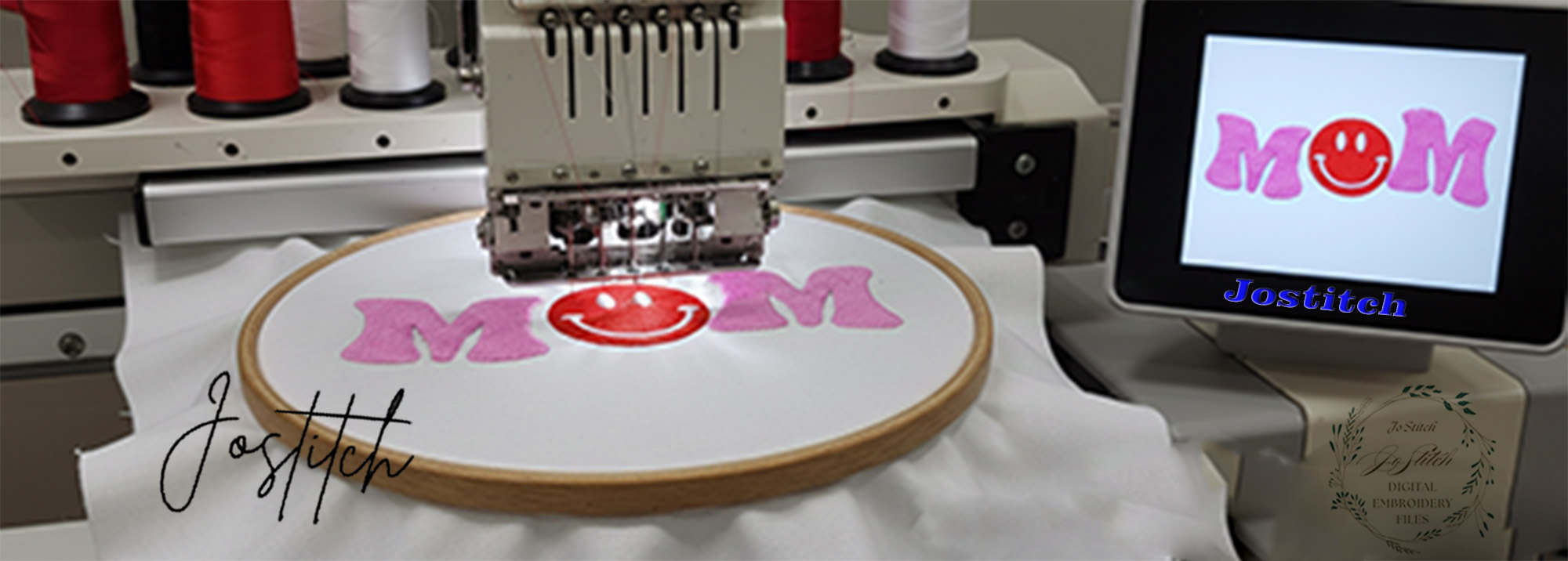 Mom Smiley Face Embroidery Design - Retro Groovy Mother's Day Digital File - Image 5