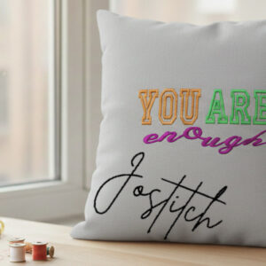 You Are Enough Varsity Embroidery Design | Inspirational Quote | Instant Digital Download | PES, DST, JEF